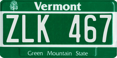 VT license plate ZLK467
