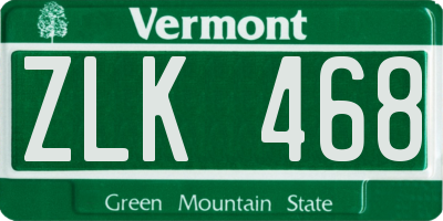 VT license plate ZLK468