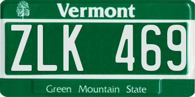 VT license plate ZLK469