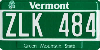 VT license plate ZLK484
