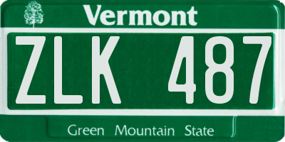 VT license plate ZLK487