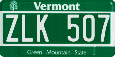 VT license plate ZLK507