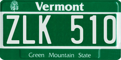 VT license plate ZLK510