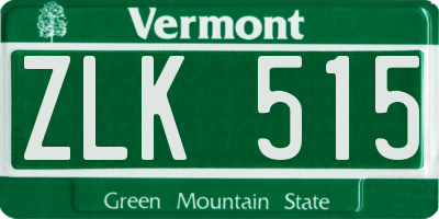 VT license plate ZLK515