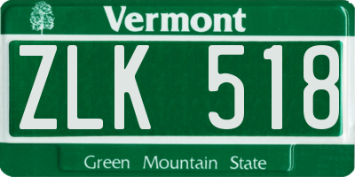 VT license plate ZLK518