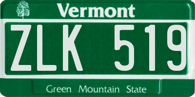 VT license plate ZLK519