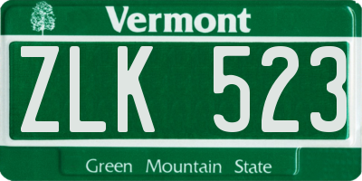 VT license plate ZLK523