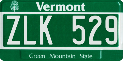VT license plate ZLK529