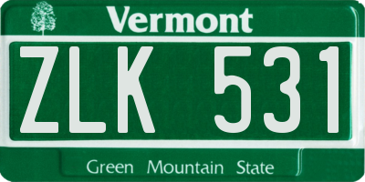 VT license plate ZLK531