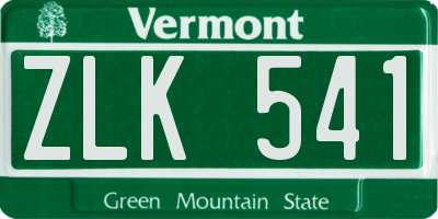 VT license plate ZLK541