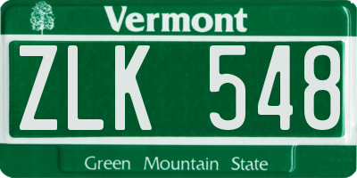 VT license plate ZLK548