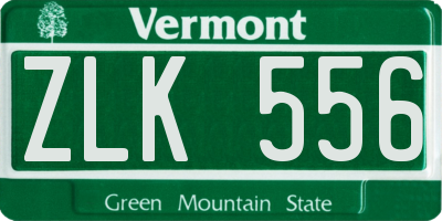 VT license plate ZLK556
