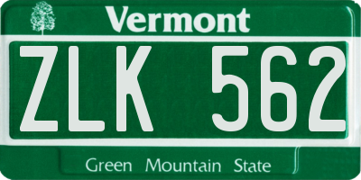VT license plate ZLK562