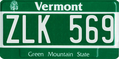 VT license plate ZLK569