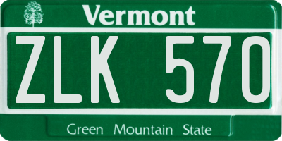 VT license plate ZLK570