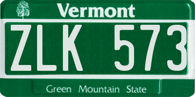 VT license plate ZLK573