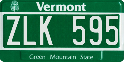 VT license plate ZLK595