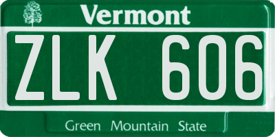 VT license plate ZLK606