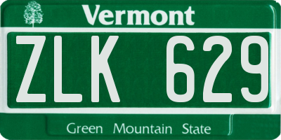 VT license plate ZLK629