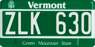 VT license plate ZLK630