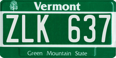 VT license plate ZLK637