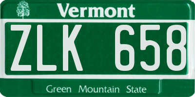 VT license plate ZLK658