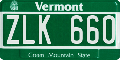 VT license plate ZLK660