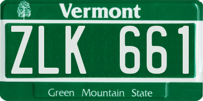 VT license plate ZLK661