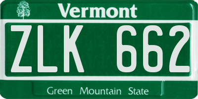 VT license plate ZLK662