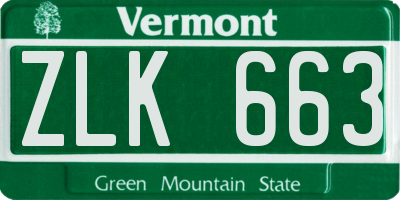VT license plate ZLK663