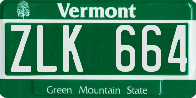 VT license plate ZLK664
