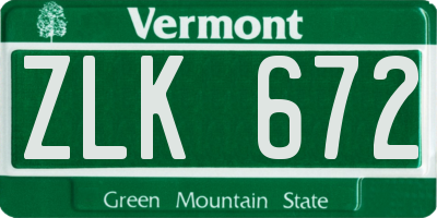 VT license plate ZLK672