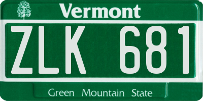 VT license plate ZLK681