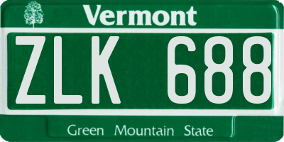 VT license plate ZLK688