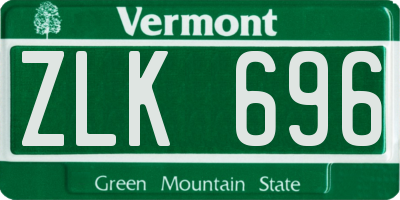 VT license plate ZLK696