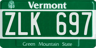 VT license plate ZLK697