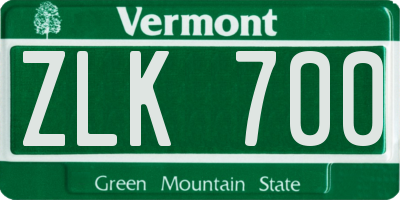 VT license plate ZLK700