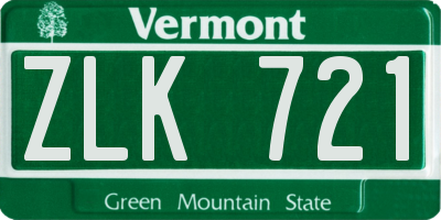 VT license plate ZLK721
