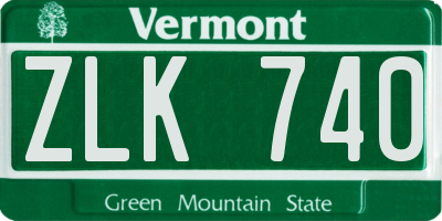 VT license plate ZLK740