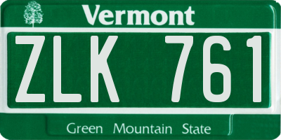 VT license plate ZLK761