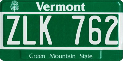 VT license plate ZLK762