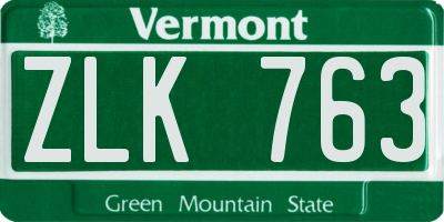 VT license plate ZLK763