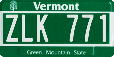 VT license plate ZLK771