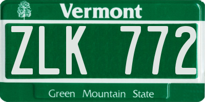 VT license plate ZLK772