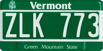 VT license plate ZLK773