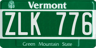VT license plate ZLK776