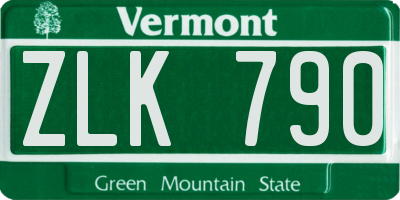 VT license plate ZLK790