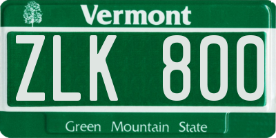 VT license plate ZLK800