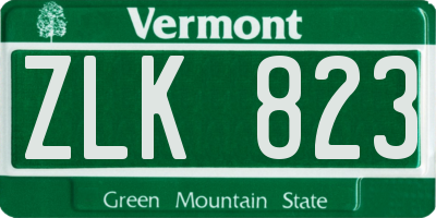 VT license plate ZLK823