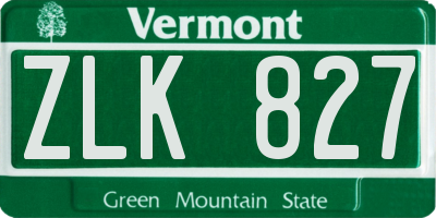 VT license plate ZLK827